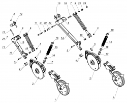 Поводковая группа сеялки ALFA 6 MINI-TILL