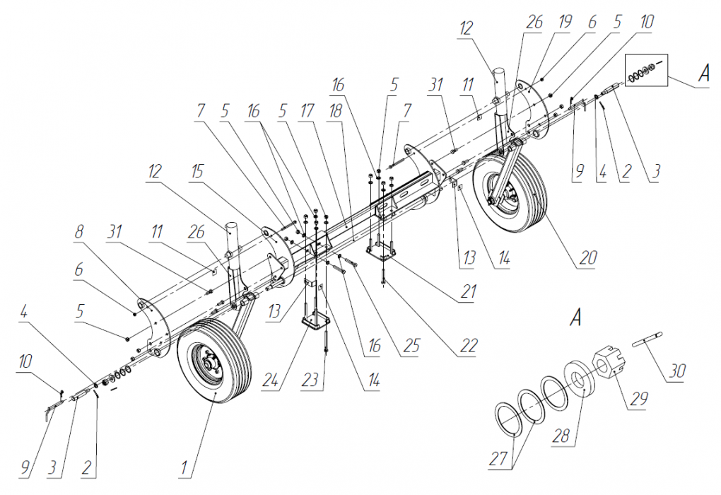 Устройство транспортное сеялки ASTRA-6 NEW, ASTRA-4 NEW