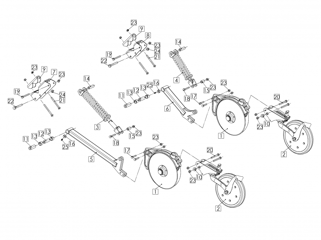 Поводковая группа сеялки 2022 ALFA 4/ALFA4 MINI-TILL/ALFA 6